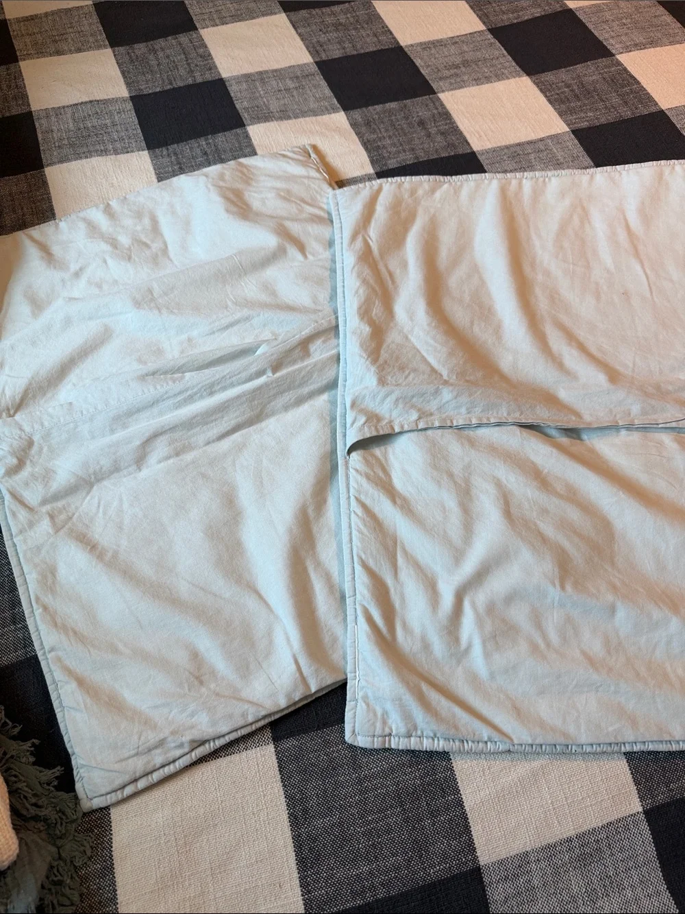 Pottery Barn Light blue Quilted Pillow Shams - Pair
